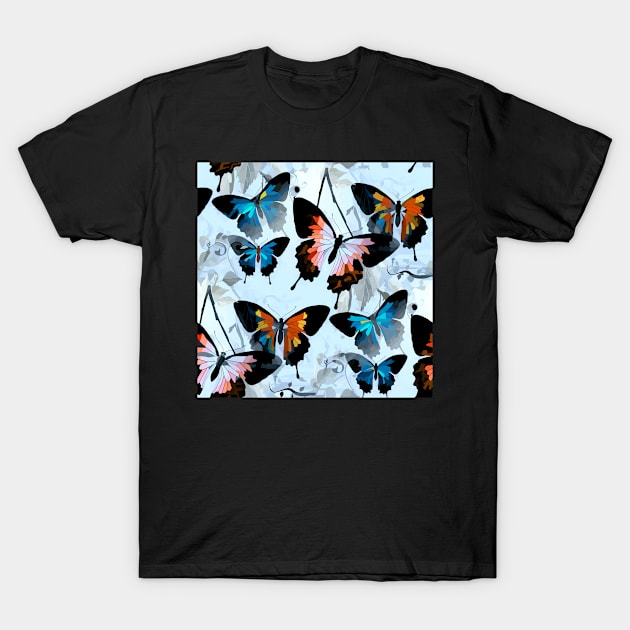 Exquisite Magnificent Watercolor Butterflies in Vivid Eclectic Colors T-Shirt by Nisuris Art